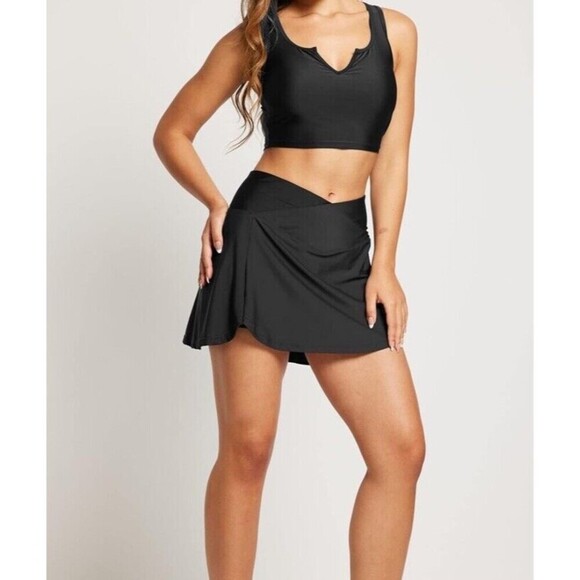 BALEAF Women's High Waisted Swim Skirt/Skort Tankini Bottom/Side Pocket - Picture 3 of 9